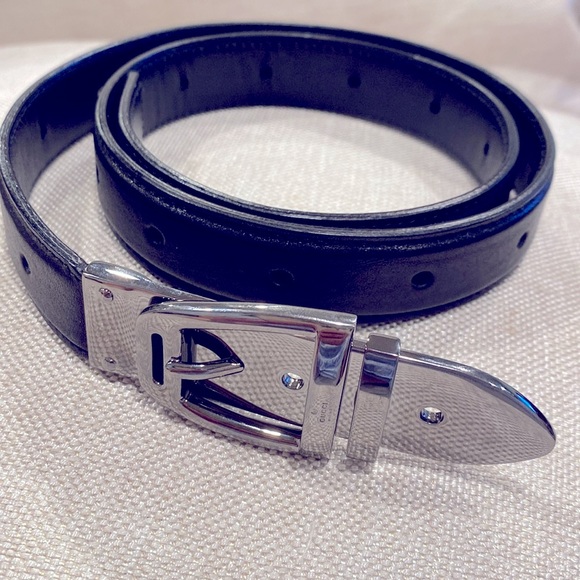 GUCCI belt Italy 146440 480199 75 80 black leather 32” waist or smaller, unisex - Picture 1 of 10